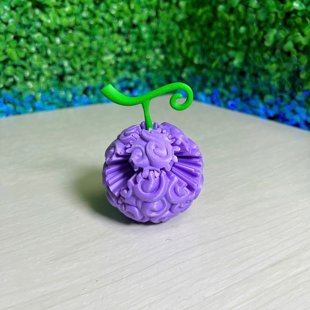 Fruta roxa decorativa e articulada impressa em 3D